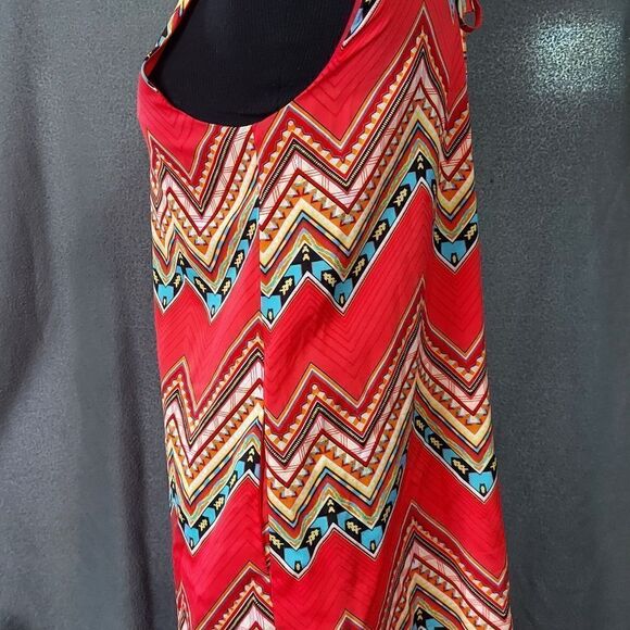 💕TCEC patterened sleevless dress size Large. Orange - Picture 5 of 5